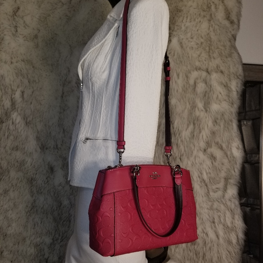COACH 2PCS SET Signature EMBOSSED BAG + WALLET - Picture 10 of 12